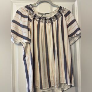 Short sleeve top with detail on the sleeves. Hardly worn.